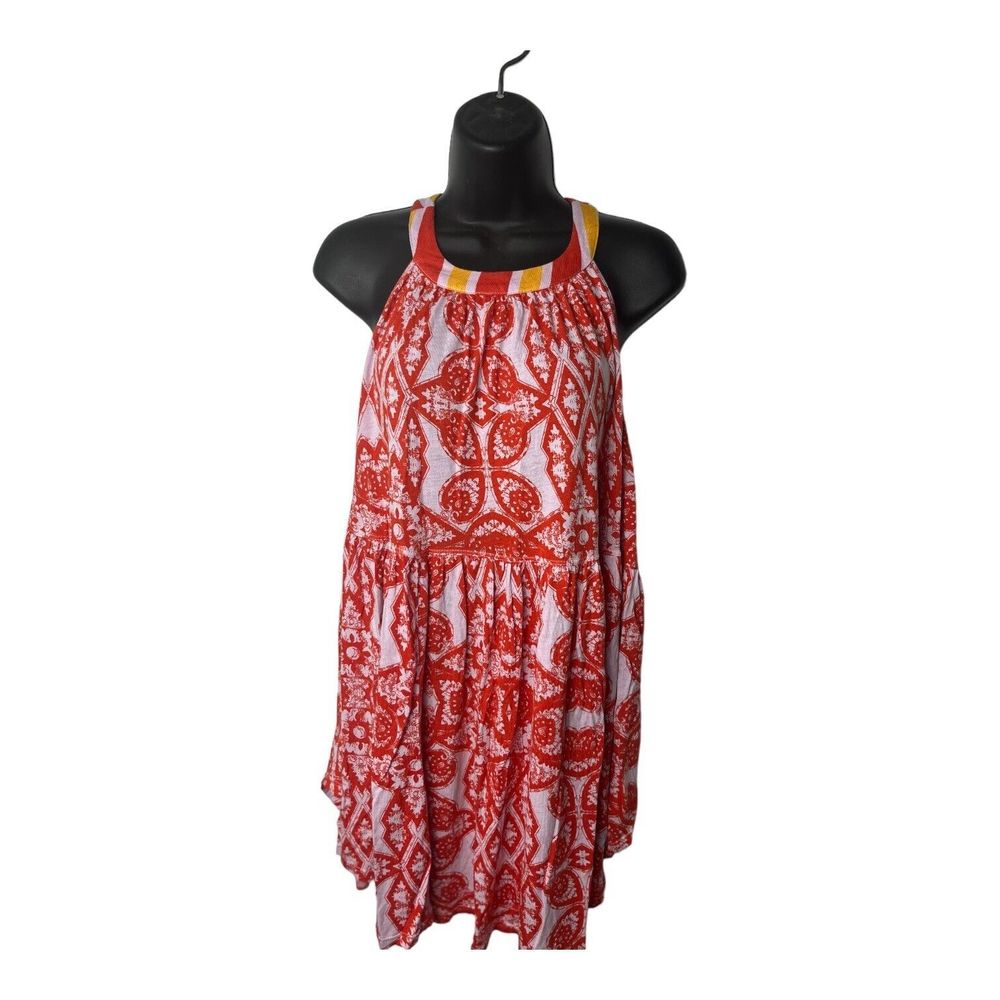 Free People Knit Swing Top Womens Sz. L Lavender Combo Floral Sleeveless $88 NEW